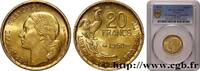 FRANKREICH 20 francs G. Guiraud, 3 faucilles VIERTE FRANZOSISCHE REPUBLIK 1950 (23,5mm, 4g, 6h) -
