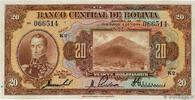 BOLIVIEN 20 Bolivianos BOLIVIEN 20 Bolivianos 1928 VZ -