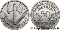 FRANKREICH 50 centimes Francisque, légère ETAT FRANÇAIS Beaumont-Le-Roger 1943 (18mm, 0,67g, 6h) -