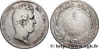 FRANKREICH 5 francs type Tiolier sans le I, tranche en creux LUDWIG PHILIPP I Lyon 1830 (37mm, 24,56g, 6h) -