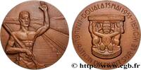 FRANKREICH Médaille, Inauguration du pont sur le Wouri PONTS 1955 (72,5mm, 212,10g, 12h) -
