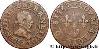 FRANKREICH Double tournois, 2e type de Paris, frappé au mouli HENRY III Paris 1589 (20,5mm, 2,81g, 6h) -