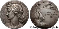 FRANKREICH Médaille, Ligue maritime coloniale française, Réga MER ET MARINE : PAQUEBOTS, NAVIRES, BATEAUX 33 - Arcachon 1921 (40,5mm, 30,77g, 12h) -