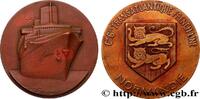 FRANKREICH Médaille, French Line, le “Normandie” MER ET MARINE : PAQUEBOTS, NAVIRES, BATEAUX n.d. (50,5mm, 74,35g, 12h) -