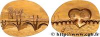 FRANKREICH Médaille, Pont Neuf par Jacques Birr PONTS Monnaie de Paris 1986 (75,5mm, 445,27g, 12h) -