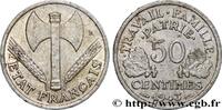 FRANKREICH 50 centimes Francisque, lourde ETAT FRANÇAIS 1943 (18mm, 0,84g, 6h) -