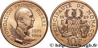MONACO - FÜRSTENTUM MONACO - RAINIER III. 10 Francs 25e anniversaire de la mort du prince Pi MONACO - FÜRSTENTUM MONACO - RAINIER III. Paris 1989 (26mm, 9,99g, 6h) -