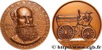 FRANKREICH Médaille, Édouard Delamare-Deboutteville AUTOMOBILES ET VOITURES - PILOTES ET INVENTIONS Monnaie de Paris 1984 (67,5mm, 191,98g, 12h) -