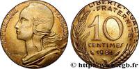 FRANKREICH 10 centimes Marianne, fautée frappée sur un flan d FUNFTE FRANZOSISCHE REPUBLIK Pessac 1981 (17,5mm, 2,01g, 6h) -