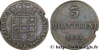 3 Quattrini ITALIEN - GROßHERZOGTUM TOSKANA - LEOPOLD II. Florence 1843 (21mm, 1,84g, 6h) SS