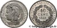 FRANKREICH Concours de 10 centimes, essai en étain par Oudiné ZWEITE FRANZOSISCHE REPUBLIK Paris 1848 (30mm, 8,26g, 6h) -
