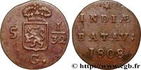 NIEDERLÄNDISCH-INDIEN 5 1/32 Gulden (1/2 Duit) écu couronné des Pays-Bas NIEDERLÄNDISCH-INDIEN Enkhuizen 1808 (18,55mm, 1,40g, 12h) -