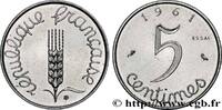 FRANKREICH Essai-piéfort acier de 5 centimes Épi PIÉFORTS Paris 1961 (19mm, 6,57g, 12h) -