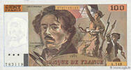 FRANKREICH 100 Francs DELACROIX imprimé en continu FRANKREICH 100 Francs DELACROIX imprimé en continu 1990 fST+ -