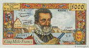 FRANKREICH 5000 Francs HENRI IV FRANKREICH 5000 Francs HENRI IV 1957 fVZ -