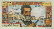 FRANKREICH 5000 Francs HENRI IV FRANKREICH 5000 Francs HENRI IV 1958 fVZ -