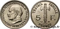 FRANKREICH 5 francs Pétain ETAT FRANÇAIS 1941 (22mm, 3,93g, 6h) -