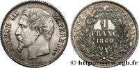 FRANKREICH 1 franc Napoléon III, tête nue, différent abeille ZWEITES KAISERREICH Paris 1860 (23mm, 4,97g, 6h) -