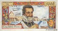 FRANKREICH 5000 Francs HENRI IV FRANKREICH 5000 Francs HENRI IV 1957 fSS -