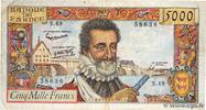FRANKREICH 5000 Francs HENRI IV FRANKREICH 5000 Francs HENRI IV 1958 fSS -