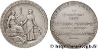 FRANKREICH Médaille, Compagnie Universelle du Canal maritime ÉGYPTE - CANAL DE SUEZ 1869 (42mm, 38,34g, 12h) -