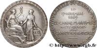 FRANKREICH Médaille, Compagnie universelle du canal maritime ÉGYPTE - CANAL DE SUEZ (1869) (41,5mm, 41,97g, 12h) -