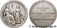 FRANKREICH Médaille, Compagnie universelle du canal maritime ÉGYPTE - CANAL DE SUEZ (1869) (41,5mm, 41,51g, 12h) -