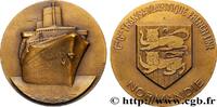 FRANKREICH Médaille, French Line, le “Normandie” MER ET MARINE : PAQUEBOTS, NAVIRES, BATEAUX n.d. (50,5mm, 73,92g, 12h) -