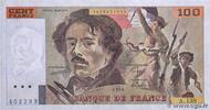 FRANKREICH 100 Francs DELACROIX imprimé en continu FRANKREICH 100 Francs DELACROIX imprimé en continu 1990 fST+ -