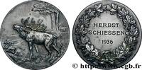 FRANKREICH Médaille de tir, Cerf TIR ET ARQUEBUSE 1936 (50,50mm, 51,3g, 12h) -
