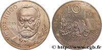 FRANKREICH Essai de 10 francs Victor Hugo, tranche B FUNFTE FRANZOSISCHE REPUBLIK Pessac 1985 (26mm, 9,98g, 6h) -