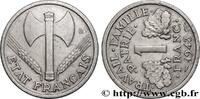 FRANKREICH 1 franc Francisque, légère, Fauté coins tournés à ETAT FRANÇAIS 1943 (23mm, 1,28g, 3h) -