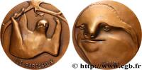 FRANKREICH Médaille animalière - Paresseux ANIMAUX Monnaie de Paris 1977 (71,5mm, 214,37g, 12h) -