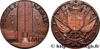 FRANKREICH Médaille, École navale MER ET MARINE : PAQUEBOTS, NAVIRES, BATEAUX Monnaie de Paris 1970 (68mm, 190,79g, 12h) -