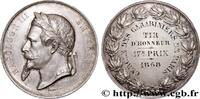 FRANKREICH Médaille, Cercle des carabiniers de Paris, Tir d’h TIR ET ARQUEBUSE 1868 (36,5mm, 22,28g, 12h) -