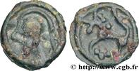 FRANKREICH Potin à la tête casquée et à la rosace GALLIEN - SENONES (Region die Sens) c. avant 52 AC. (19mm, 2,92g, 3h) -