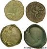 Lot de 4 bronze VIIRICIVS, classe III et GALLIA BELGICA PAGUS CATUSLUGI - Sanctuary of BOIS L'ABBÉ (Seine-Maritime) c. 50