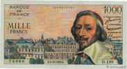 FRANKREICH 1000 Francs RICHELIEU FRANKREICH 1000 Francs RICHELIEU 1955 VZ -