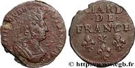 FRANKREICH Liard, 3e type, buste âgé LOUIS XIV THE SUN KING Aix-en-Provence 1699 (22mm, 3,37g, 6h) -