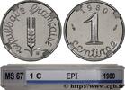 FRANKREICH 1 centime Épi FUNFTE FRANZOSISCHE REPUBLIK Pessac 1980 (15mm, 1,65g, 6h) -