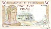 FRANKREICH 50 Francs CÉRÈS modifié FRANKREICH 50 Francs CÉRÈS modifié 1940 VZ -