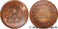 FRANKREICH Médaille, Concours de Tir pour la Bastidienne, 4e TIR ET ARQUEBUSE 33 - Bordeaux 1884 (33,50mm, 14,38g, 12h) -