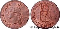 FRANKREICH Liard dit à l'écu LOUIS XVI Toulouse 1789 (22mm, 2,74g, 6h) -