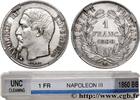 FRANKREICH 1 franc Napoléon III, tête nue ZWEITES KAISERREICH Strasbourg 1860 (23mm, 4,99g, 6h) -