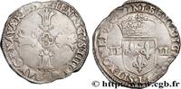 FRANKREICH Quart d'écu, croix feuillue de face HENRY IV Bayonne 1590 (30mm, 9,81g, 8h) -
