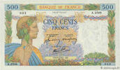 500 Francs LA PAIX 1941 FRANKREICH FRANKREICH 500 Francs LA PAIX 1941 fST fST