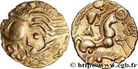FRANKREICH Hémistatère aux sangliers en électrum GALLIEN - AULERCI EBUROVICES (Region die Évreux) Évreux (27) c. 60-50 AC. (19mm, 3,32g, 7h) -