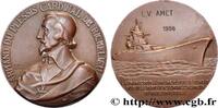 FRANKREICH Médaille, Le cuirassé Richelieu, L. V. Amet MER ET MARINE : PAQUEBOTS, NAVIRES, BATEAUX Monnaie de Paris 1956 (67mm, 147,56g, 12h) -