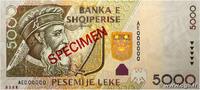 ALBANIEN 5000 Lekë Spécimen ALBANIEN 5000 Lekë Spécimen 2007 VZ+ -