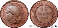 FRANKREICH Concours de 10 centimes, essai en cuivre par Rogat ZWEITE FRANZOSISCHE REPUBLIK Paris 1848 (30,2mm, 11,90g, 6h) -
